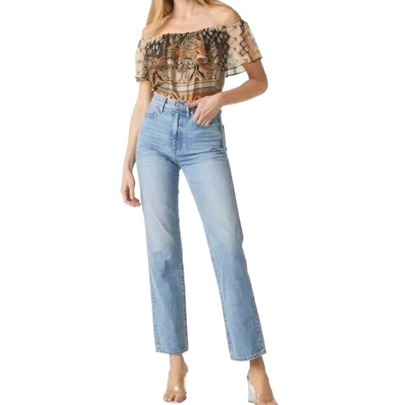 NWT MISA Los‎ Angeles Mosaic 2-Piece Off Shoulder Top, Wide Leg Pants - Picture 14 of 15